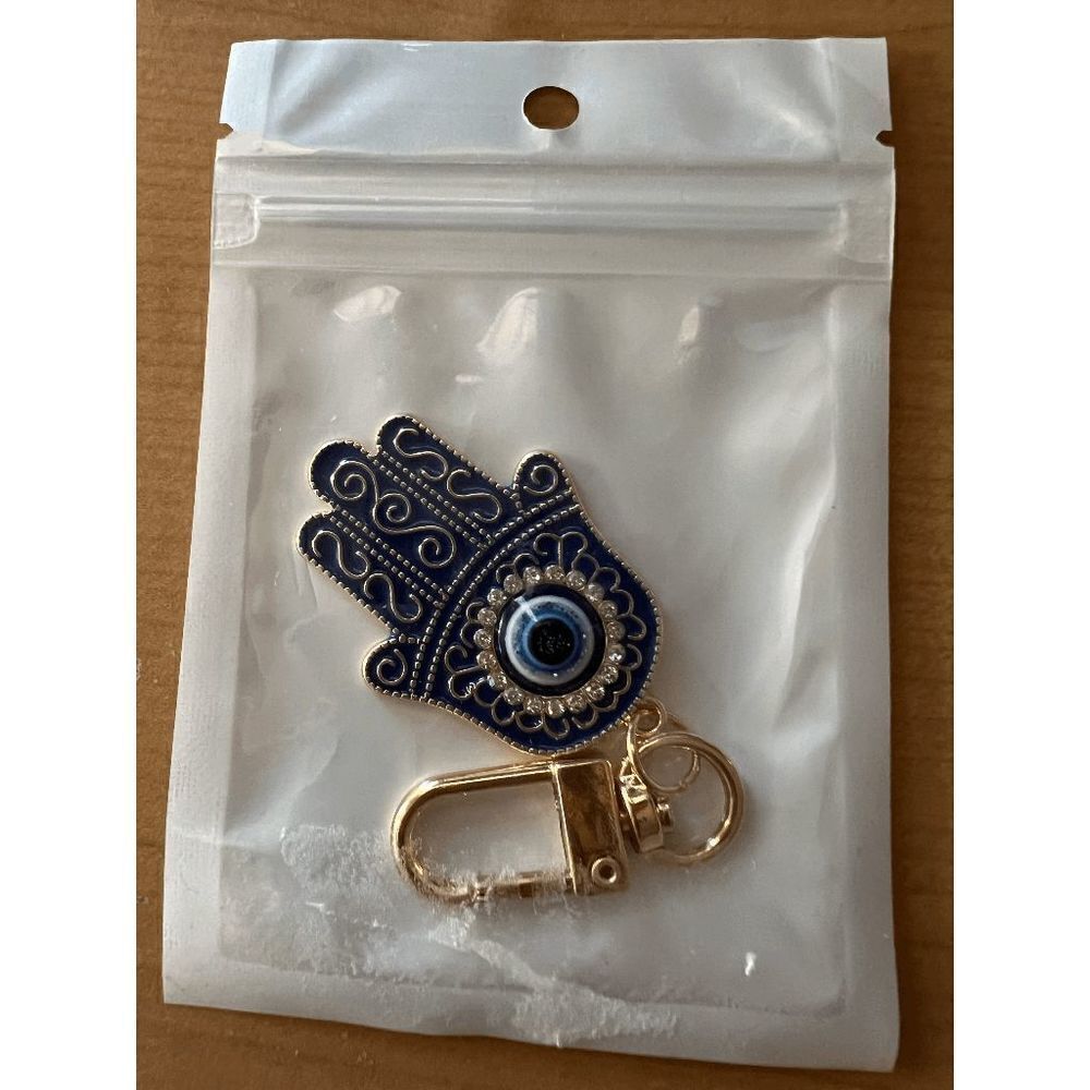Hamsa Hand Keychain - Blue - Picture 2 of 3